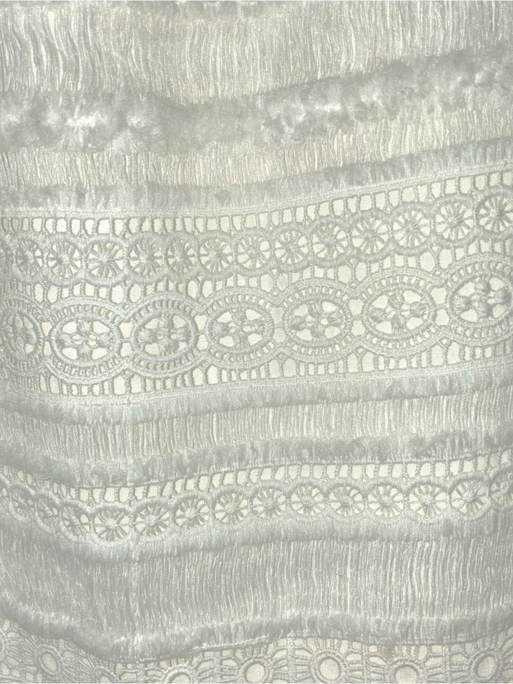 Brontë Strapless White Crochet Cotton Lace Midi Dress with Front Slit - Picture 3 of 5